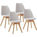 Chaises de Salle à Manger Scandinave Lot de 4, Chaise de Cuisine, Idéal pour Salle à Manger, Salon, Chambre à Coucher (Tulipe, Blanc) - Bolli