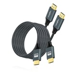 Twozoh 4K HDMI Cable 10M 2 Pack, Nylon Braided High Speed HDMI to HDMI Lead Support 3D/4K@60Hz/2160P/1080P