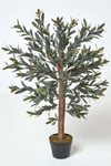 Green Olive Tree Artificial Plant with Pot, 90 cm