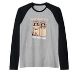 More Trash Can Less Trash Can't Funny Raccoon Opossum Raglan Baseball Tee