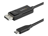 StarTech.com 6ft (2m) USB C to DisplayPort 1.2 Cable 4K 60Hz, Bidirectional DP to USB-C or USB-C to DP Reversible Video Adapter Cable, HBR2/HDR, USB Type C / Thunderbolt 3 Monitor Cable - 4K...