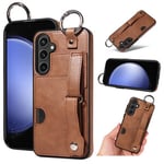 Samsung Galaxy S23 FE      Hand Strap PU Card Case    Brown