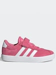 adidas Sportswear Kid's Vl Court 3.0 Elasticated Trainers - Pink/white, Pink/White, Size 11 Younger