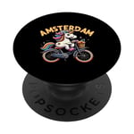 Amsterdam Netherland Vélo licorne pour filles et femmes arc-en-ciel PopSockets PopGrip Interchangeable