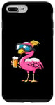 Coque pour iPhone 7 Plus/8 Plus Flamant rose amusant avec bière | BD Apres Ski