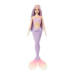 Barbie Mermaid Dolls with Fantasy Hair and Headband Accessories, Mermaid Toys with Shell-Inspired Bodices and Colorful Tails, HRR06