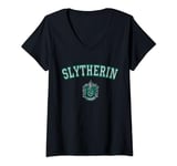 Womens Harry Potter Varsity Slytherin Crest V-Neck T-Shirt