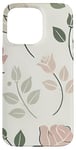 Coque pour iPhone 15 Pro Max Motif floral rose, style minimaliste