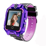 LiveGo Montre Intelligente Automatique 4G pour Enfants garçons Filles, Montre Intelligente étanche et sûre, GPS Tracker Appel SOS Caméra WiFi, pour Enfants Étudiants 4-12Y Anniversaire, Voilet, Large