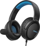 Black Blue BINNUNE-Casque de jeu avec micro, BG02, Xbox Series X, S, Xbox One, PS4, PS5, PC Switch, Gamer Médiateur phones ""Nipseyteko