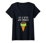 Womens Funny Ice Cream Design Gelato Sundae Summer Ice Cream Lover V-Neck T-Shirt