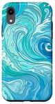 iPhone XR Swirl Blue Color Illustration Pattern Abstract Art Case