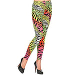 W WIDMANN MILANO Party Fashion - Leggings années 80, 80s, fièvre disco, mauvais goût, motif à rayures, fête à thème, carnaval