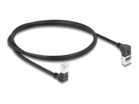 Delock Rj45 Nätverkskabel Cat.6A S/Ftp Slim 90° Topp/Botten Vinklad 1 M Svart