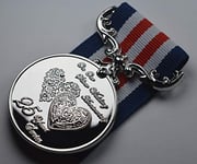 The Commemorative Coin Company 25th Silver Wedding Anniversary Medal for Long/Distinguished Service and Bravery in the Field. Gift/Present Husband/Wife/Partner