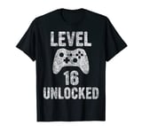 Cute Video Gamer 16th Birthday Gift Level 16 Unlocked T-Shirt