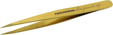 TWEEZERMAN Pince à épiler (pointes inclinées, épilation des sourcils, qualité professionnelle, acier inoxydable), Or