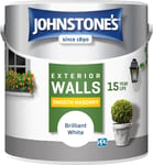 Johnstone's, Exterior Smooth Masonry Paint, Brilliant White, Up to 15 Years & in