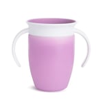 Munchkin Tasse d’Apprentissage Miracle 360, Enfant sans BPA avec Poignées, Magique Antifuites, Compatible Lave-Vaisselle, Verre Bébé 6 mois et plus - 207 ml, Violet