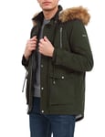 Orolay Parka D'hiver pour Homme Manteau Chaud en Fausse Fourrure avec Capuche Amovible Armée verte XL