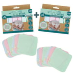 Kit 2 Sets de 6 Débarbouillettes Bébé - Serviette Visage 21,5 x 21,5 cm - Matière Ultra Douce Adaptée aux Peaux Sensibles - Lavable et Réutilisable - Alternative Responsable Feel Natural