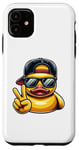 Coque pour iPhone 11 Canard en caoutchouc jaune rétro cool dans les années 70 80 Funny Duck