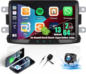 2+64Gb Android13 Autoradio Avec Gps Pour Renault Dacia Sandero Duster Captur Logon Symbol Dokker¿8 Pouces Écran Tactile Auto Radio Avec Bluetooth Fm Gps Wifi Swc Hifi+Caméra De Recul&Mic