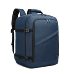 Kono Sac a Dos Cabine pour Easyjet Bagage à Main Avion 45x36x20 Sac de Voyage Sac a Dos Ordinateur Portable per Femme e Homme, Marine