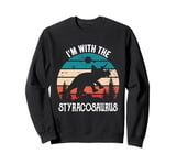 I'm With The Dinosaur Styracosaurus, Retro Dino Gifts Kids Sweatshirt