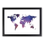 Big Box Art A Cosmic Map of The Earth in Abstract Framed Wall Art Picture Print Ready to Hang, Black A2 (62 x 45 cm)