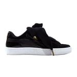 Puma Basket Heart Womens Girls - Black Patent Leather - Size 3 (UK Shoe)