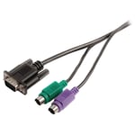 VGA-Kabel VGA, hane + 2x PS2, hane - VGA, hane + 2x PS/2, hane 2.00 m Svart