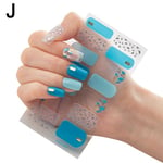 14 Styck Halvhärdad Gel Nail Art Stickers Cover Nail Sticker 10 14pcs