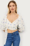 Gina Tricot - Omlottblus Henny Wrap Top - Blå