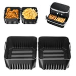 Silicone Liners for Ninja AF500UK, Large Silicone Air Fryer Liner for Ninja Flexi Drawer 10.4l, AF500UK Silicone Liners Ninja 10.4 l Air Fryer Accessories Inserts (2PCS,5.2L)