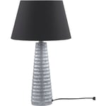 Beliani - Lampe de Table Rétro en Céramique avec Abat-Jour en Lin Lampe de Chevet Noire Vilnia