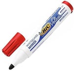 BIC Velleda 1701 ECOlutions Feutres pour Tableau Blanc Effaçables à Sec à Pointe Conique Moyenne - Rouge, Boîte de 12