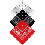 Bandana för män och kvinnor, 3-pack huvudduk, paisleymönstrade bandanas, huvudbonad, hårscarf, piratbandana, huvudband (röd vit svart, 55 x 55 cm),