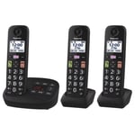 Panasonic KX-TGU133EB Trio Big Button Cordless Phone Hearing Aid Compatible