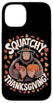 Coque pour iPhone 14 Thanksgiving Bigfoot Pilgrim Turquie Squatchy Thanksgiving