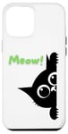 Coque pour iPhone 12 Pro Max Mur d'escalade pour chat noir avec inscription « Says Meow »