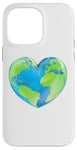 Coque pour iPhone 14 Pro Max Globe terrestre en forme de cœur