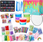 THE TWIDDLERS - 100 Piece DIY Slime Making Kit for Children with Glitter Powder,