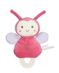 GIPSY TOYS – DOUDOU DE DENTITION COCCINELLE – GAMME « BAMBOO » - 17 CM S/CARTE – ROSE ET BEIGE ET GRIS– 1ER AGE