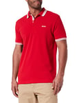 BOSS Men's Paddy Curved Polo Shirt, Medium Red610, XXL