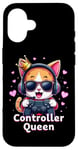 iPhone 16 Controller Queen Cute Gamer Cat Design- Gaming Cat Lovers Case