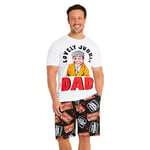 Only Fools and Horses Short Mens Pyjama Set, Lounge Wear - Dad Gifts (White/Black, M)