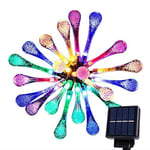 Goodia Multi Color 4.8M 20 LED Icicle Lights Solar Powered Raindrop Garden String Fairy Lights/LED Waterproof Decorative Lights for Outdoor, Garden, Patio, Christmas, Xmas Tree, Holiday Party