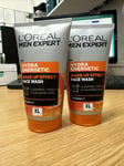 (Y) L'OREAL PARIS MEN EXPERT HYDRA ENERGETIC WAKE-UP EFFECT FACE WASH 150ML X2