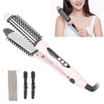 2‑in‑1 Hair Straightener Flat Iron Hot Round Brush Hair Straightening Brush NAU